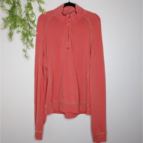 (Tommy Bahama) Men's Rust Pullover 1/4 Zip Sweatshirt Large - Picture 1 of 8